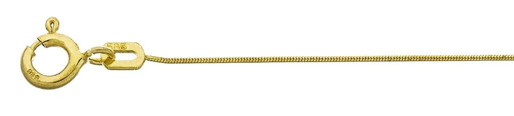 Halskæde i 14 karat guld, slange 0,8 mm