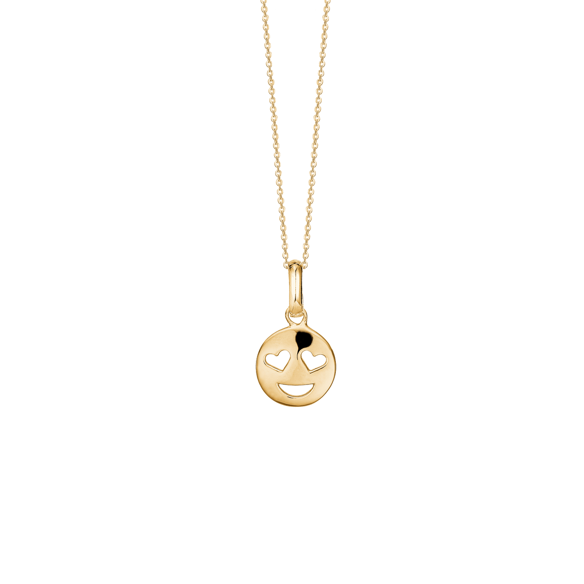Smiley halskæde, forgyldt sølv