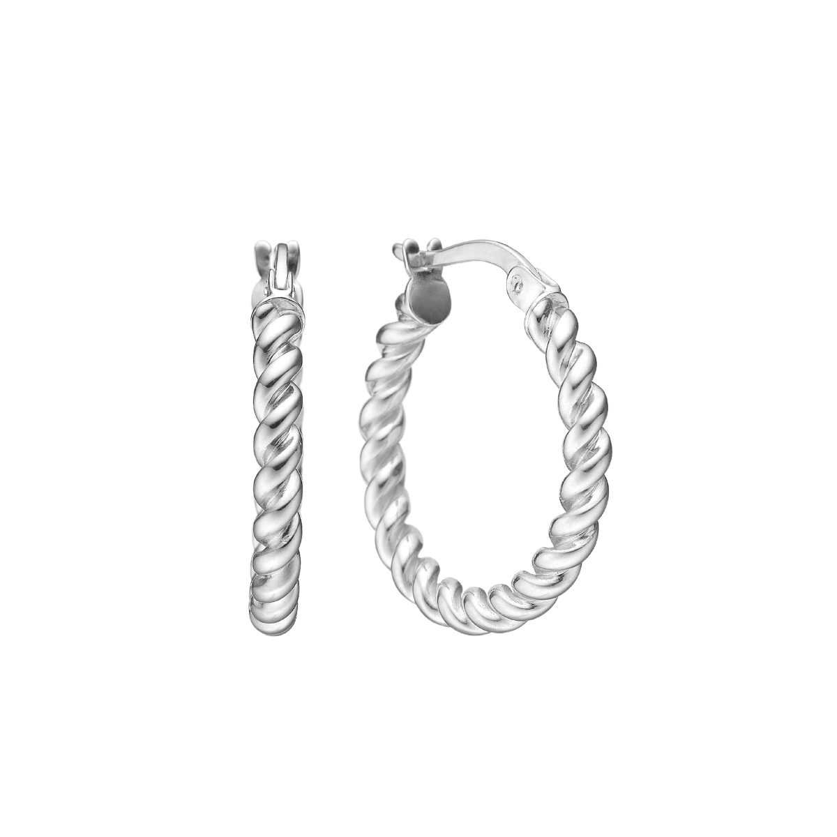 Snoede Creoler 20mm, sølv - Urma.dk