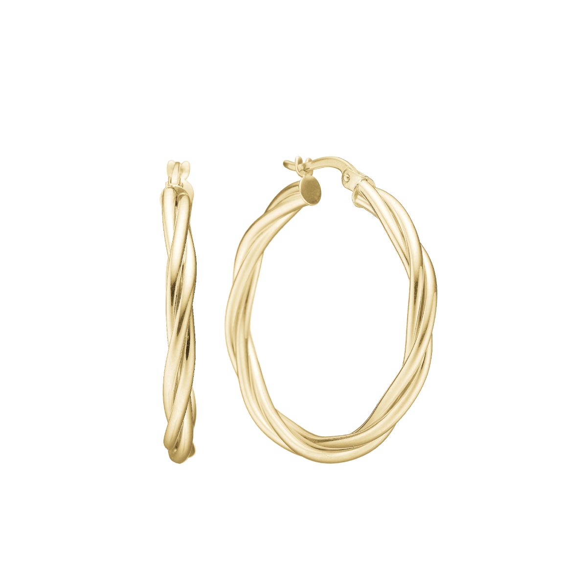 Snoede creoler 30mm forg sølv - Urma.dk