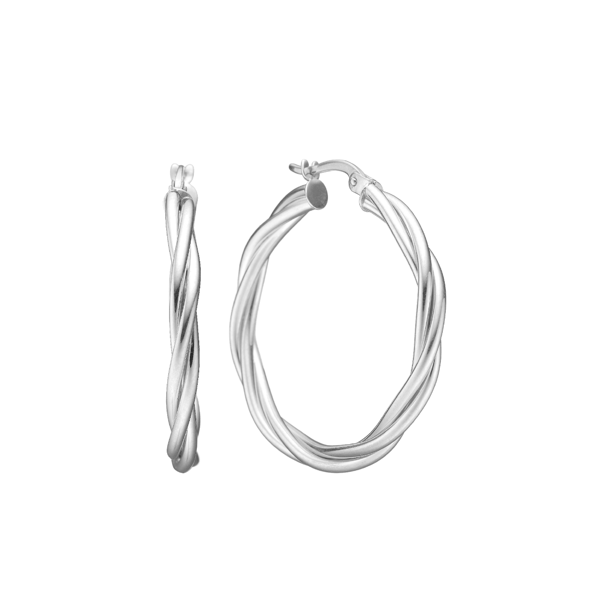 Snoede creoler 30mm sølv - Urma.dk