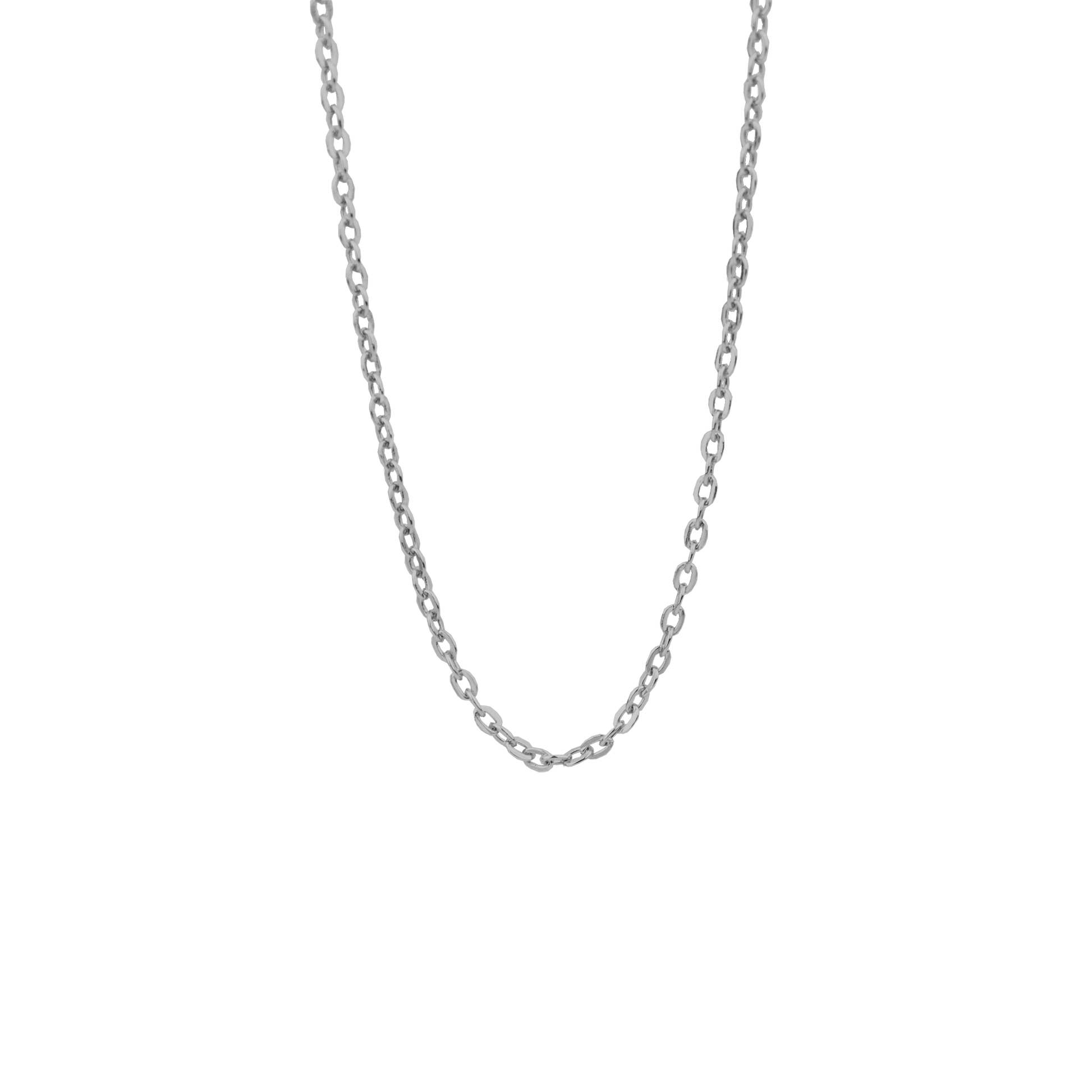 SØLV COLLIER ANKER FLAD 45CM