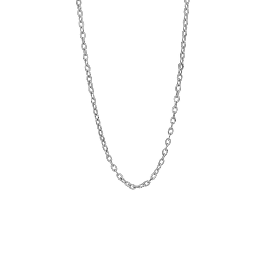 SØLV COLLIER ANKER FLAD 45CM