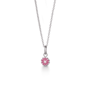 SØLV COLLIER M/EMALJE BLOMST