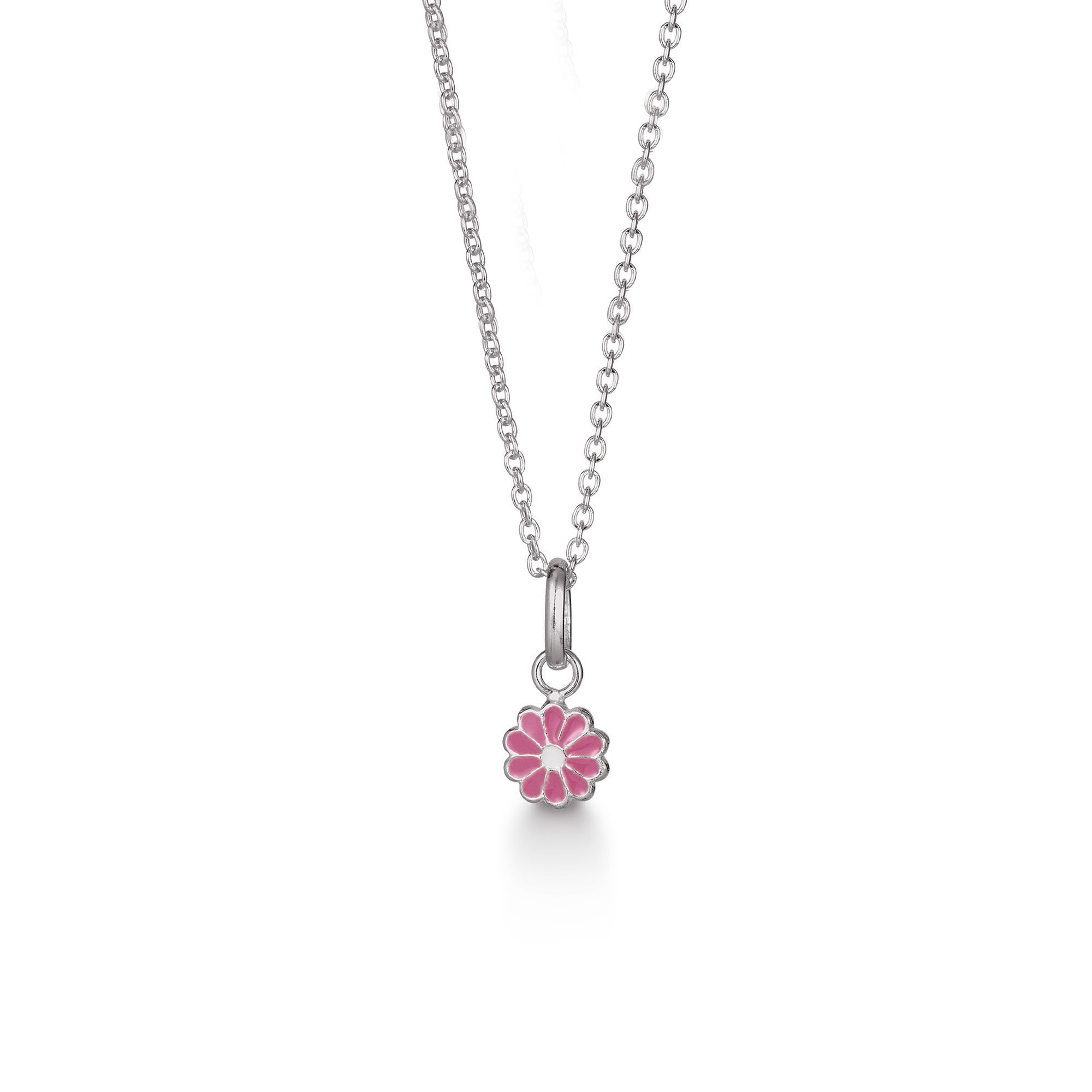 SØLV COLLIER M/EMALJE BLOMST