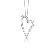SØLV COLLIER M/HJERTE 45CM