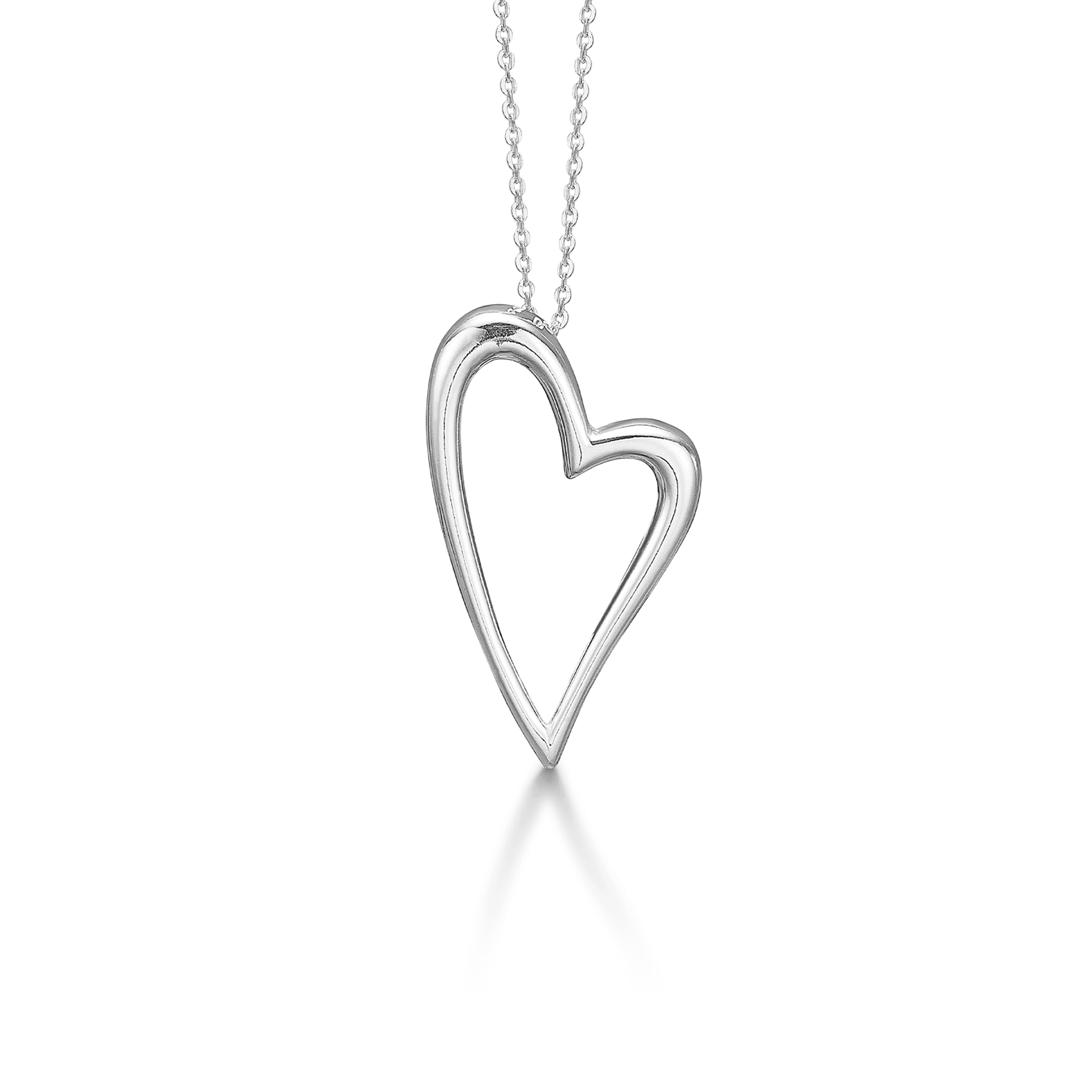 SØLV COLLIER M/HJERTE 45CM