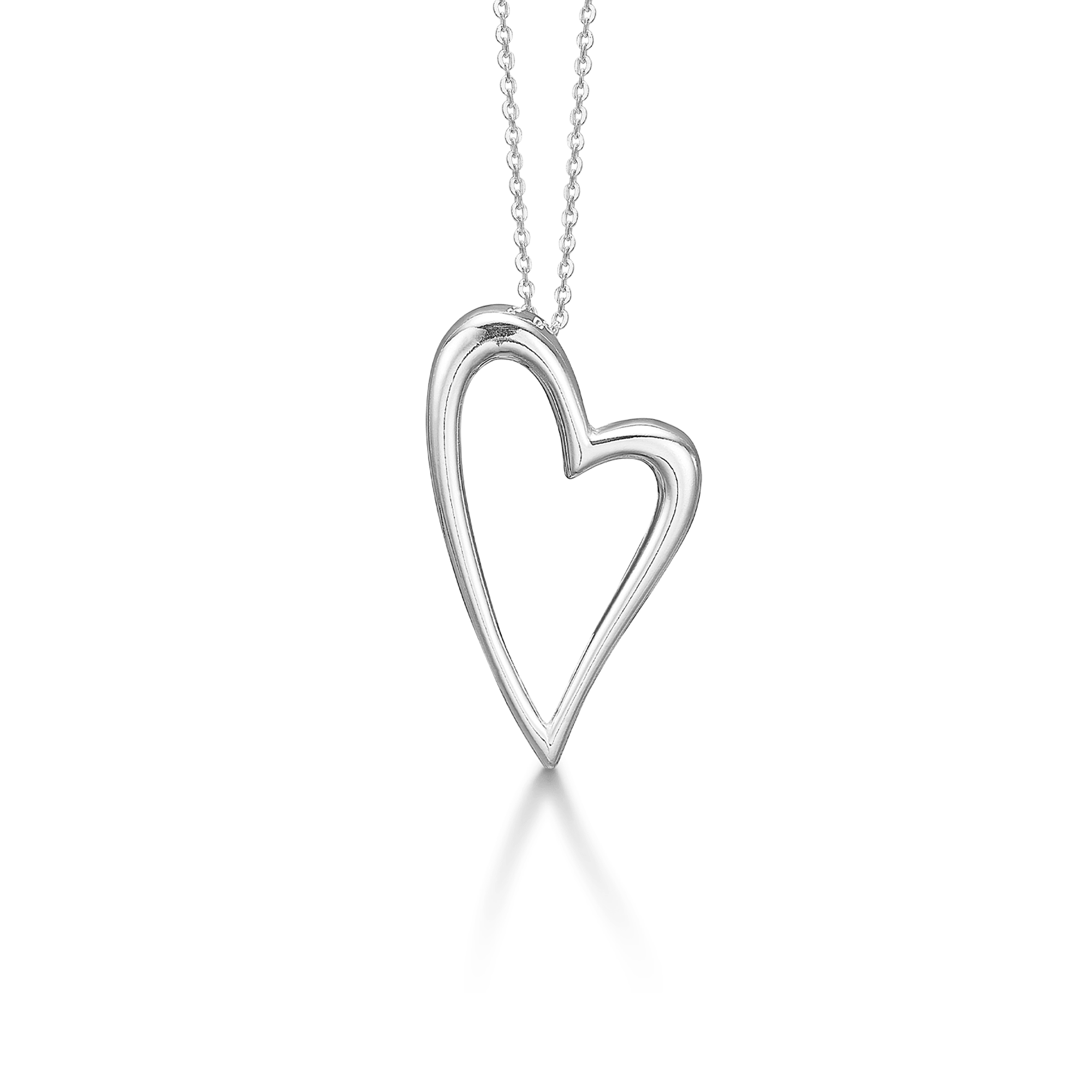 SØLV COLLIER M/HJERTE 45CM
