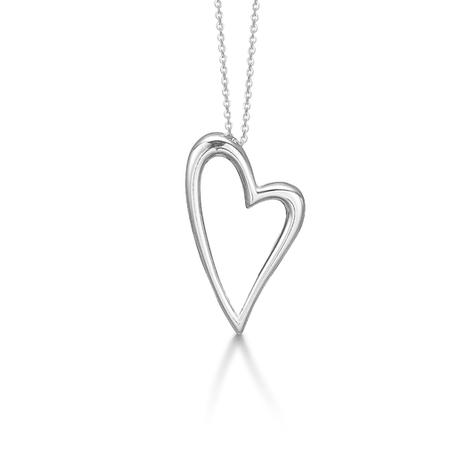 SØLV COLLIER M/HJERTE 45CM