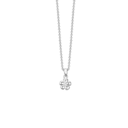SØLV COLLIER M/SY.ZIRCONIA BLOMST