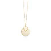 SØLV FORG. COLLIER M/BLANK PLADE+HJERTE 