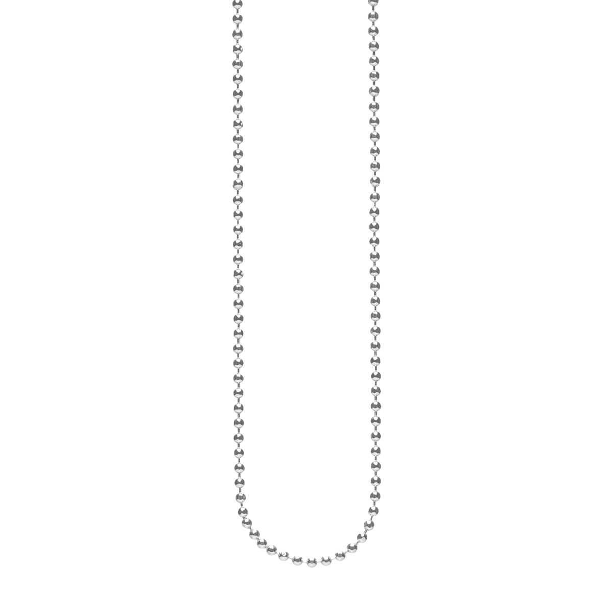 Sølv rh collier kugle facet 1,8mm 80cm