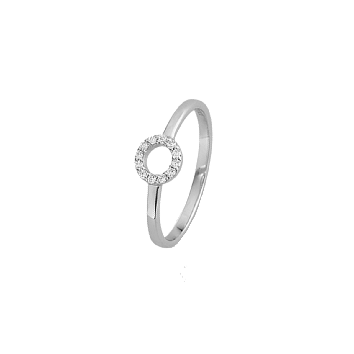 Sølv rhod ring cz-cirkel