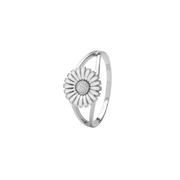 Sølv ring m/10mm marguerit hvid