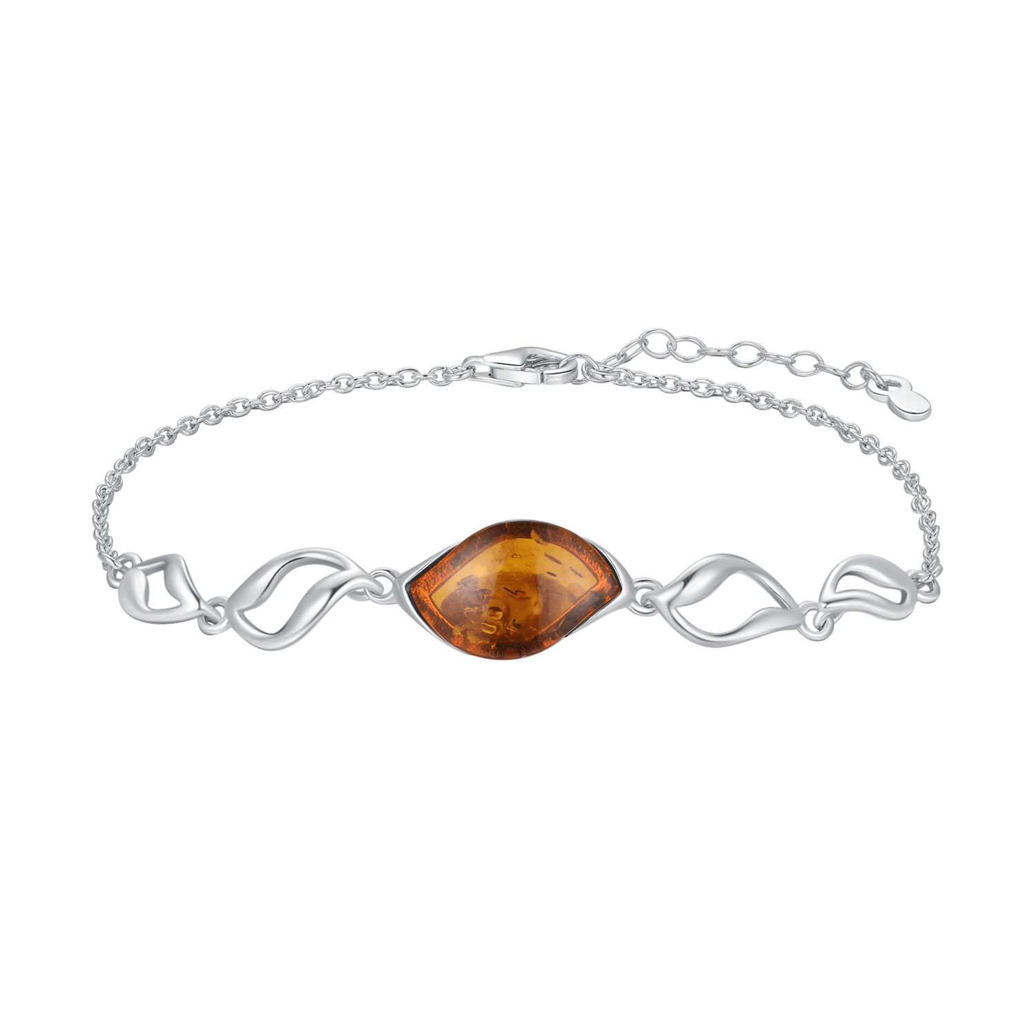 Sølv armbånd med rav 25165992 - Urma.dk