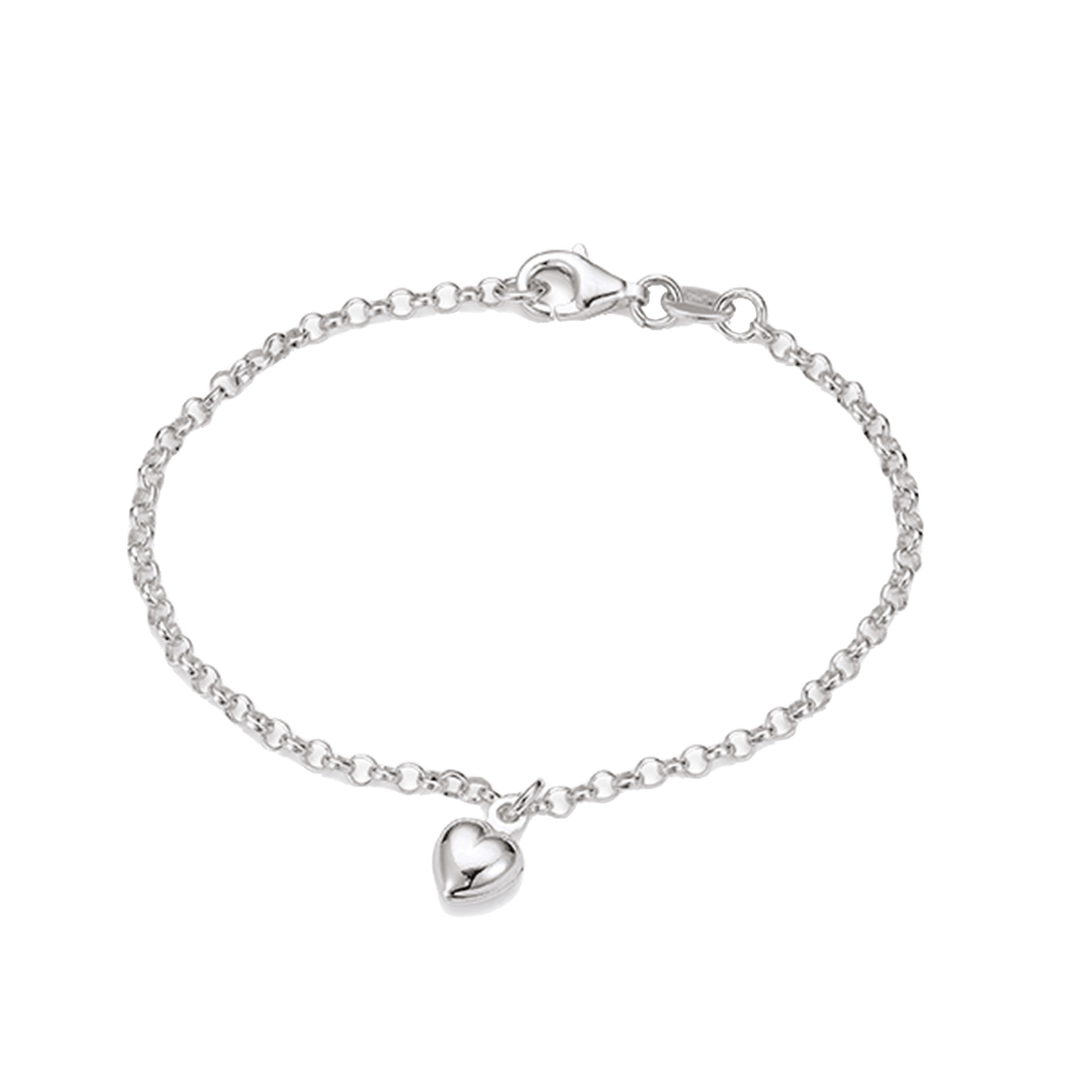 Sølv Børne Armbånd M/Hjerte 15Cm - Urma.dk