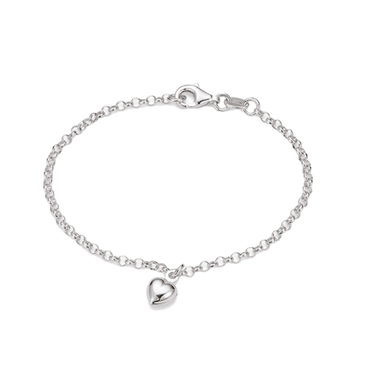 Sølv Børne Armbånd M/Hjerte 15Cm - Urma.dk