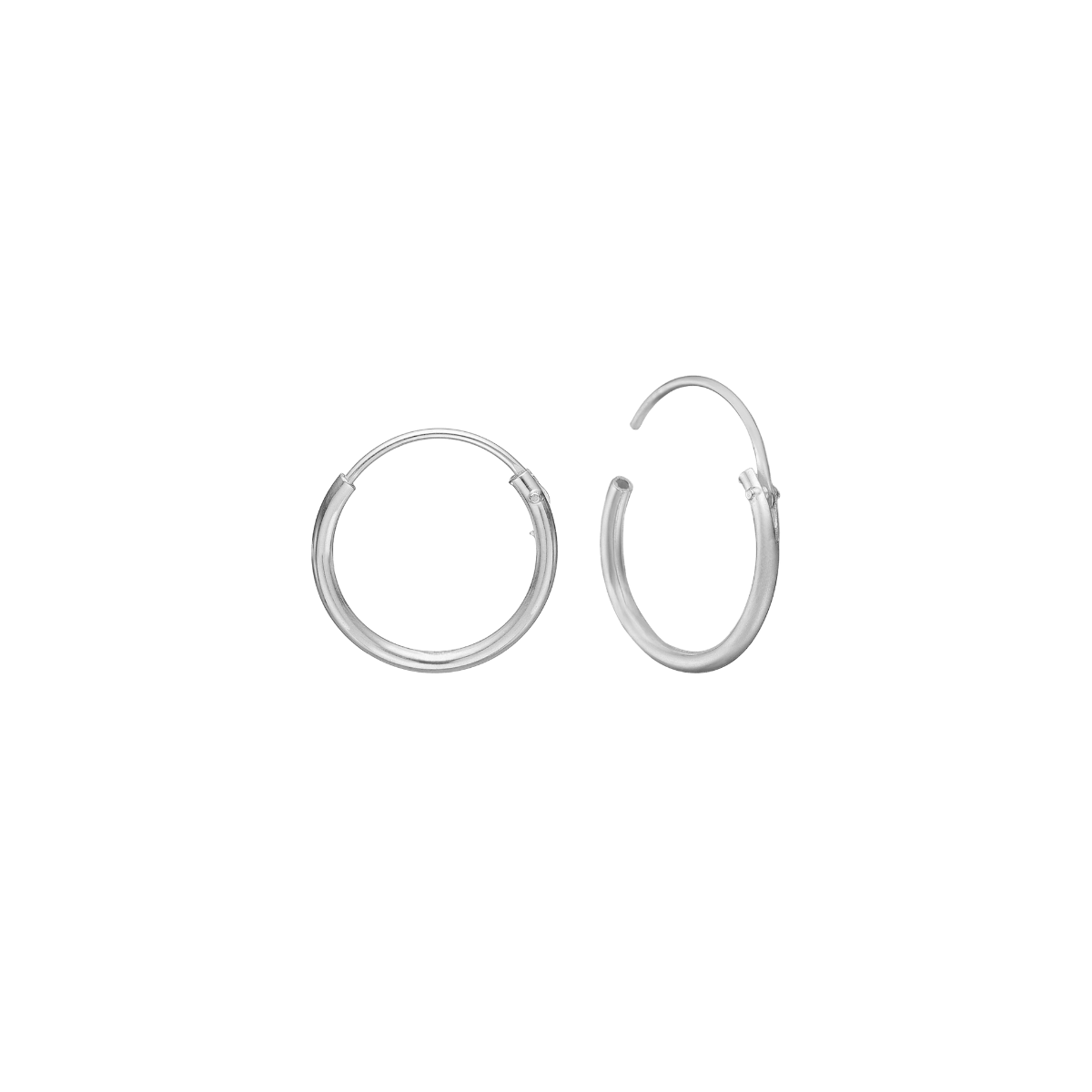 SØLV CREOL 12MM, 1,2 MM TRÅD M/ VIPPELÅS - Urma.dk