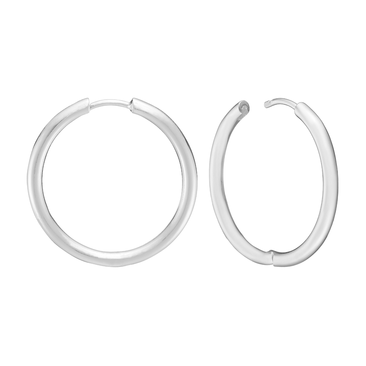 SØLV CREOL 28 mm, TRÅD 2,5 MM M/KLAPLÅS - Urma.dk