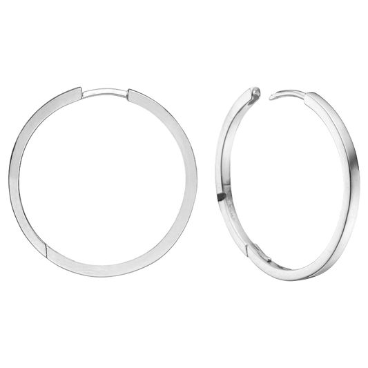 SØLV CREOL 32MM TRÅD 2 MM M/KLAPLÅS - Urma.dk