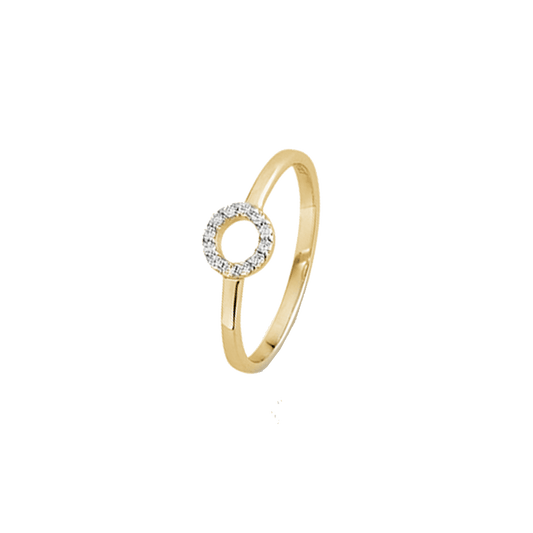 Sølv forg ring cz - cirkel - Urma.dk
