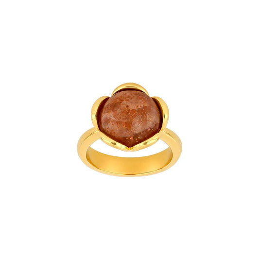 Sølv forg. ring FlowerStor m/sunStone - Urma.dk