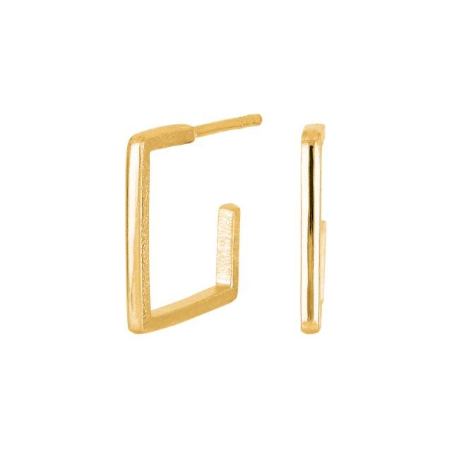 Sølv forgyldt creol Kvadrat Stor - Urma.dk