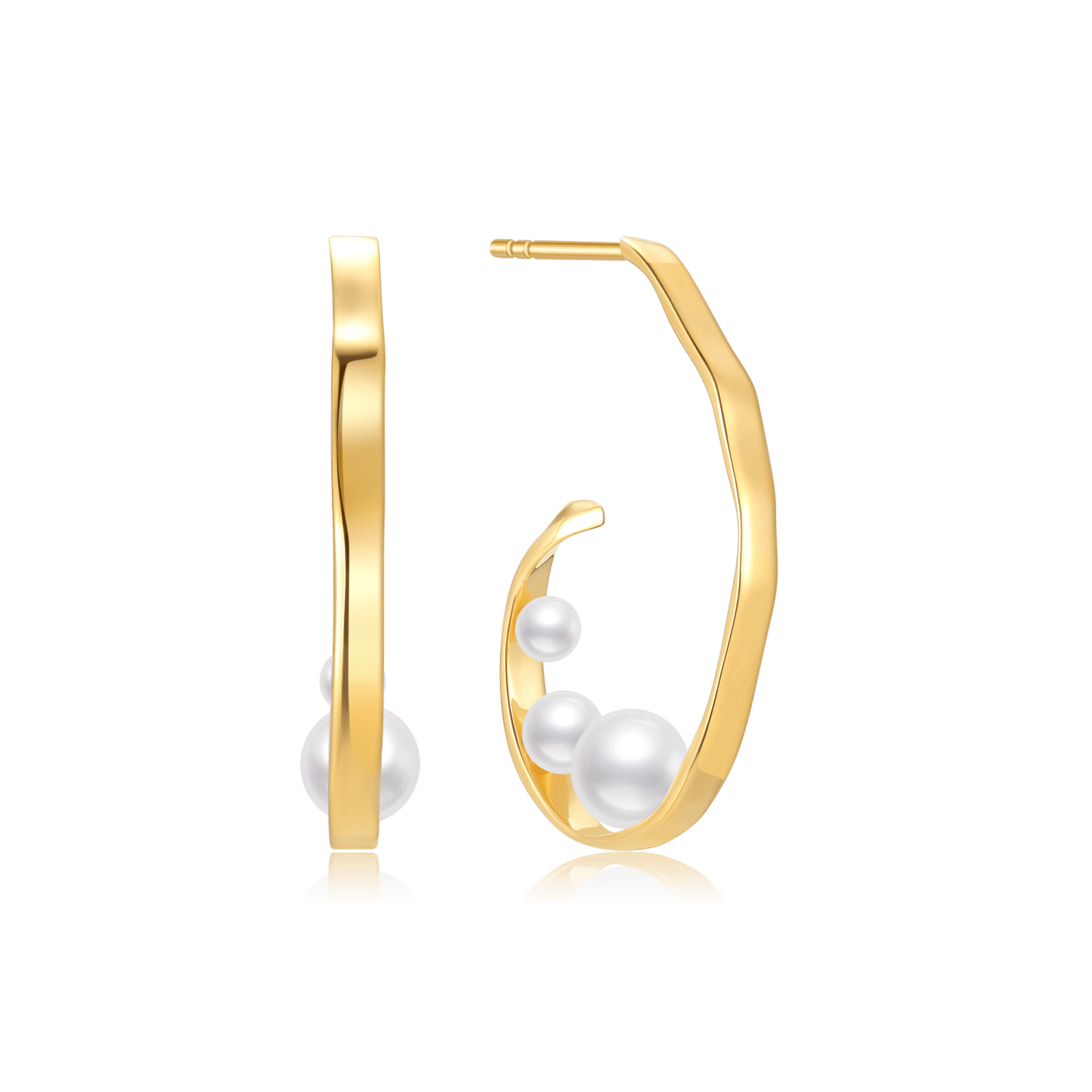 Sølv forgyldt ørestikker F10255970 - Urma.dk