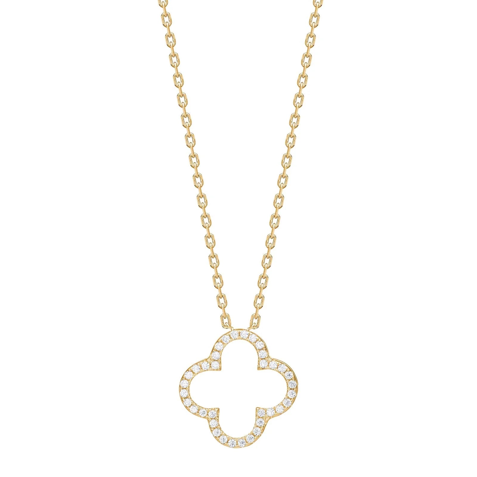 Sølv halskæde firekløver PAMELANOR - Urma.dk