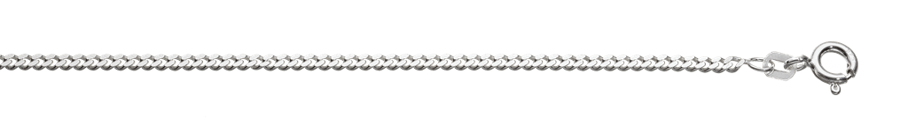 Sølv halskæde, flad panserkæde, facetteret - Urma.dk