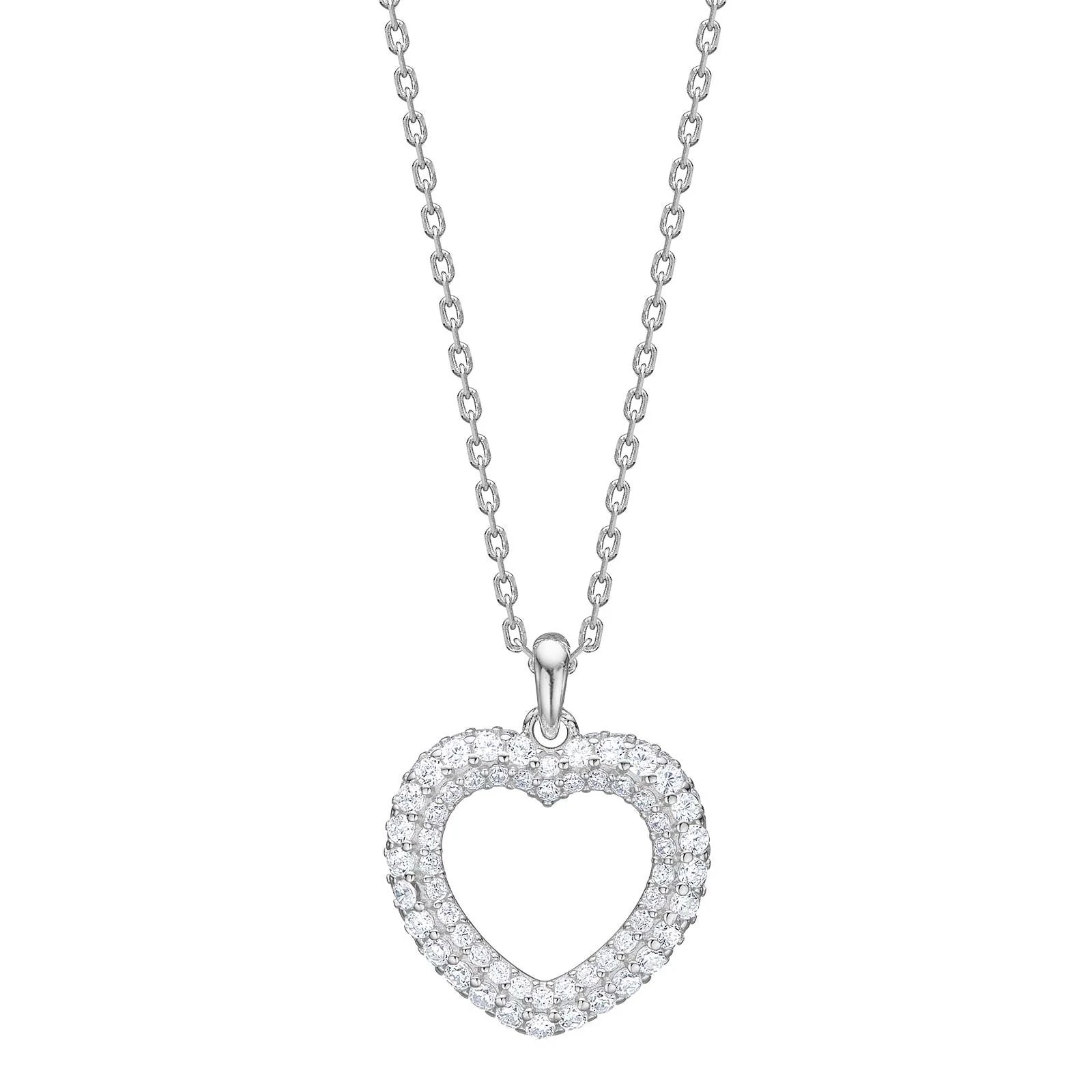 Sølv halskæde hjerte PAULANOR - Urma.dk