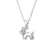 Sølv halskæde rhodineret hund med syntetiske cubic zirconia - Urma.dk