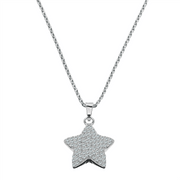 Sølv halskæde stjerne fyldt med syntetisk cubic zirconia. - Urma.dk
