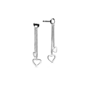 SØLV ØREHÆNGER M/STIK KÆDER M/HJERTER - Urma.dk