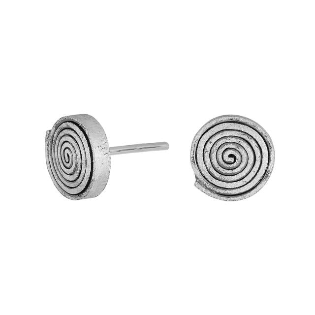 Sølv ørestik lukket Spiral m. oxidering - Urma.dk