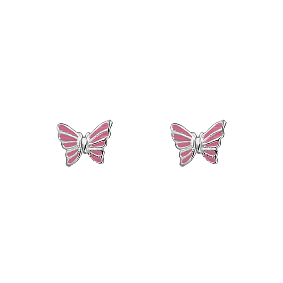 SØLV ØRESTIK M/EMALJE PINK SOMMERFUGL - Urma.dk