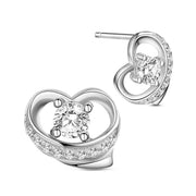 Sølv ørestikker, hjerter med zirconia - Urma.dk