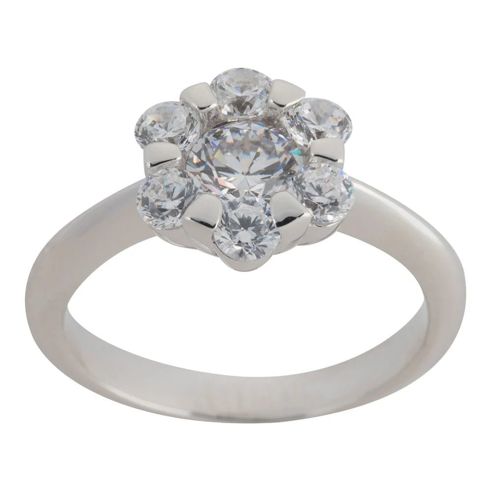 Sølv rhd. ring m/ cz - Urma.dk