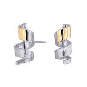 Sølv rhod. ørestikSpån m. 14kt. guld - Urma.dk