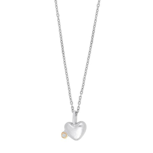 Sølv rhod. vedh. hjerte 14kt+0.025ct W/SI - Urma.dk