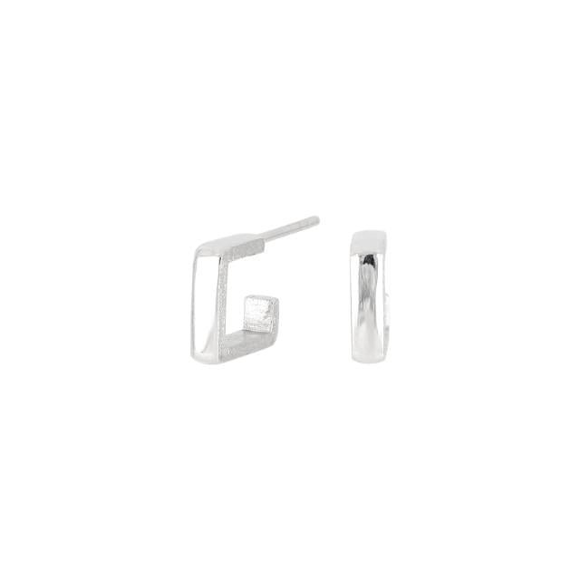 Sølv rhodineret creol Kvadrat lille - Urma.dk