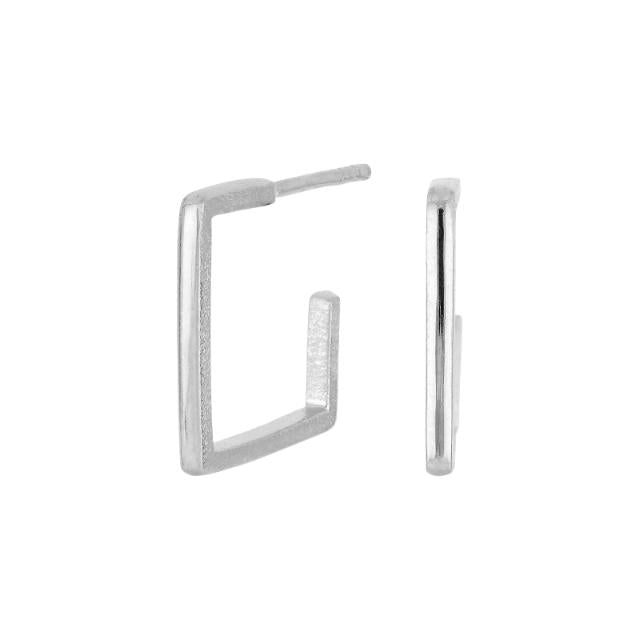 Sølv rhodineret creol Kvadrat Stor - Urma.dk