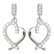 Sølv rhodineret ørestikker, Hjerte m/cz - Urma.dk