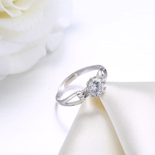 Sølv ring med blomst med zirconia sten - Urma.dk