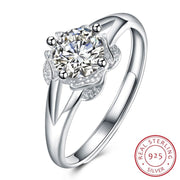 Sølv ring med blomst med zirconia sten - Urma.dk