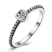 Sølv ring med hjerte med sten - Urma.dk