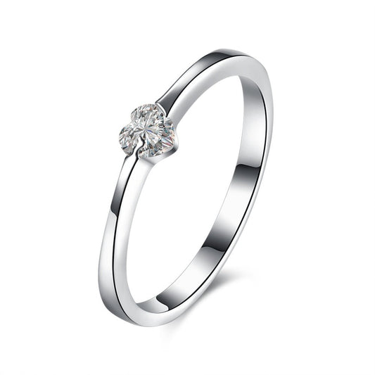 Sølv ring med hjerteformet zirconia - Urma.dk