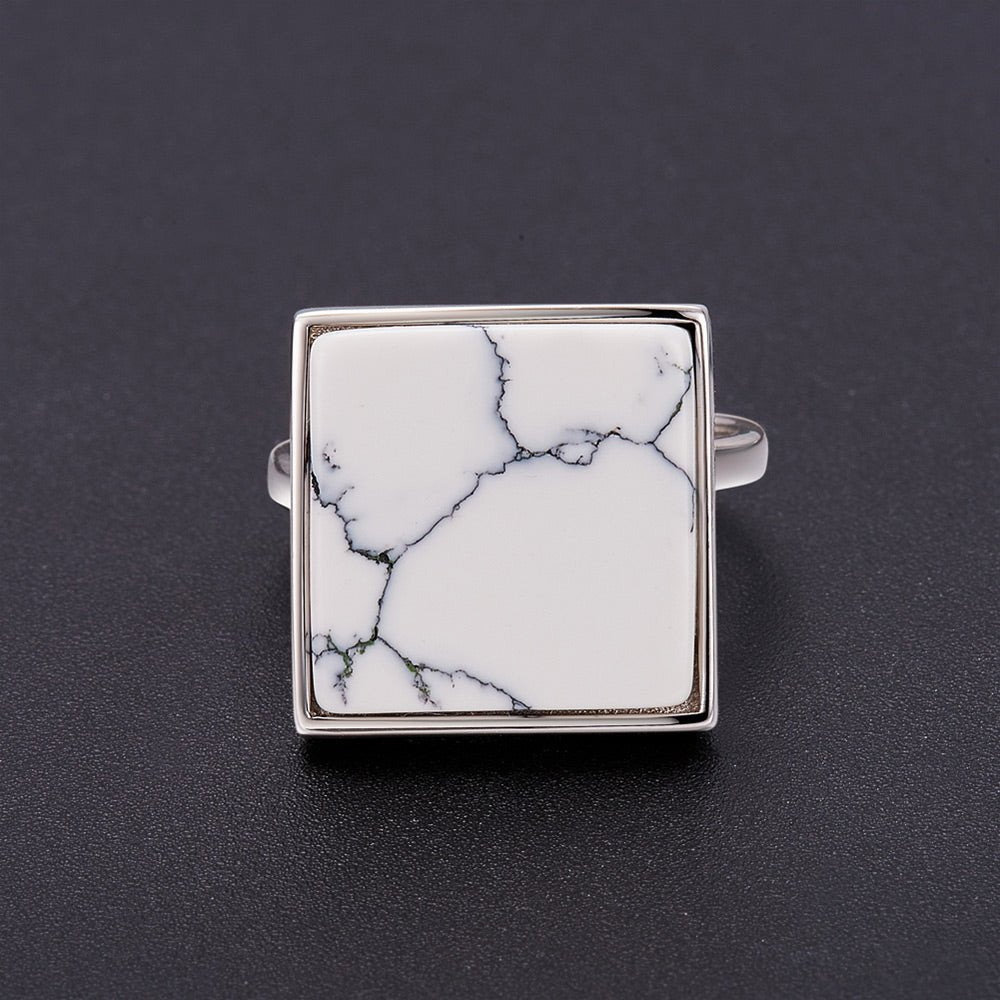 Sølv ring med marmor. - Urma.dk