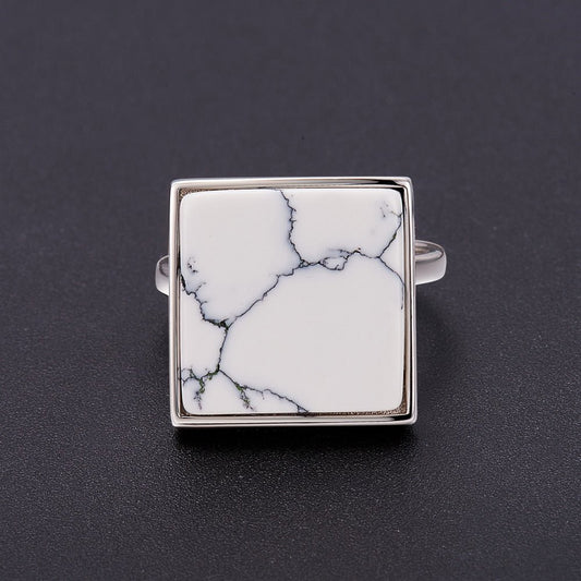 Sølv ring med marmor. - Urma.dk