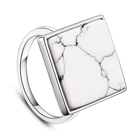 Sølv ring med marmor. - Urma.dk